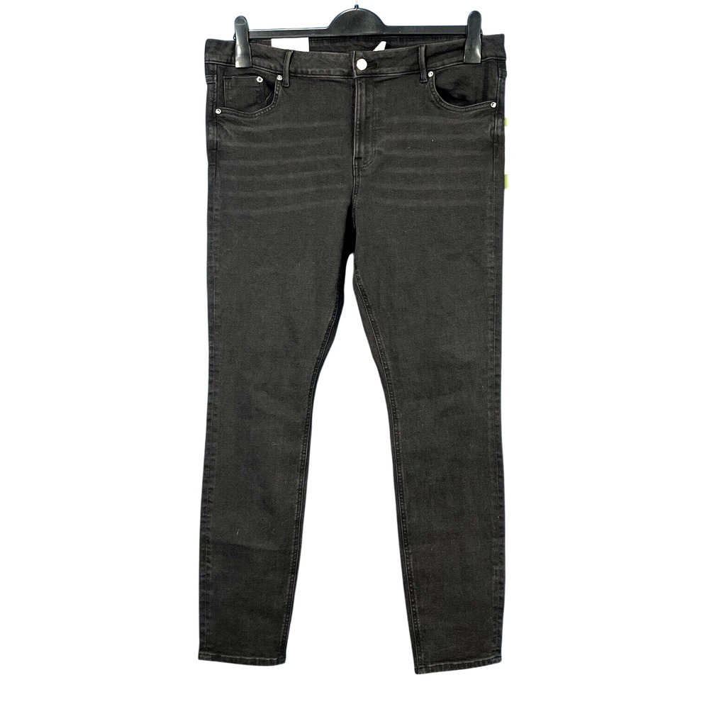 NWT H&M DENIM Regular Waist SKINNY FIT Black STRETCH 5-Pocket JEANS Sz 18